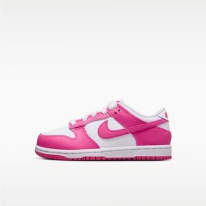 Kids Nike Dunk Low (White/Laser Fuchsia)